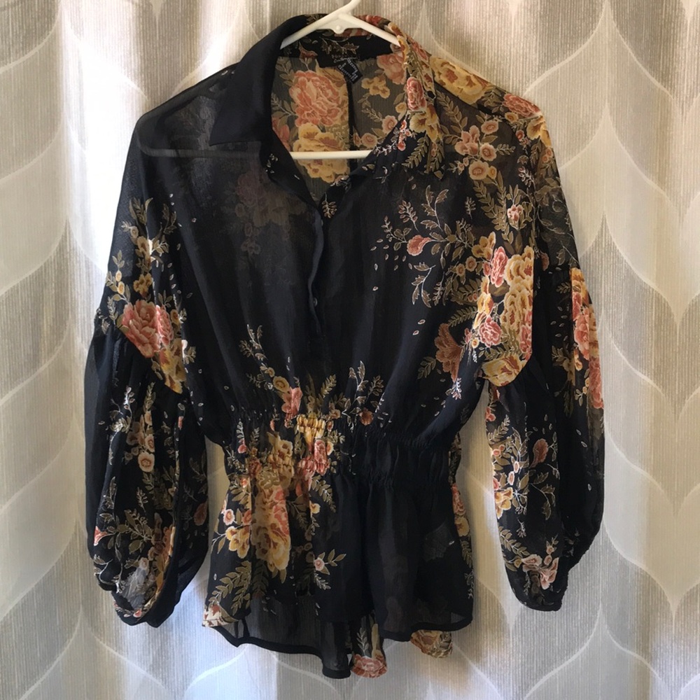 Black floral top